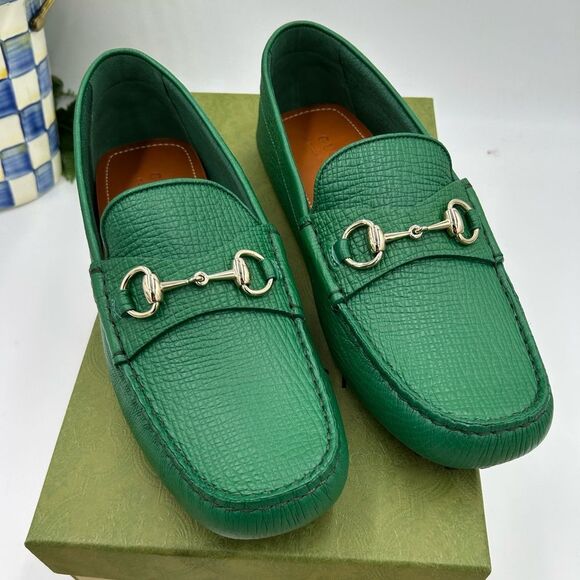 Gucci Other - Men’s Gucci pebble grain leather horse bit driver loafers size 10.5 fits 11 US